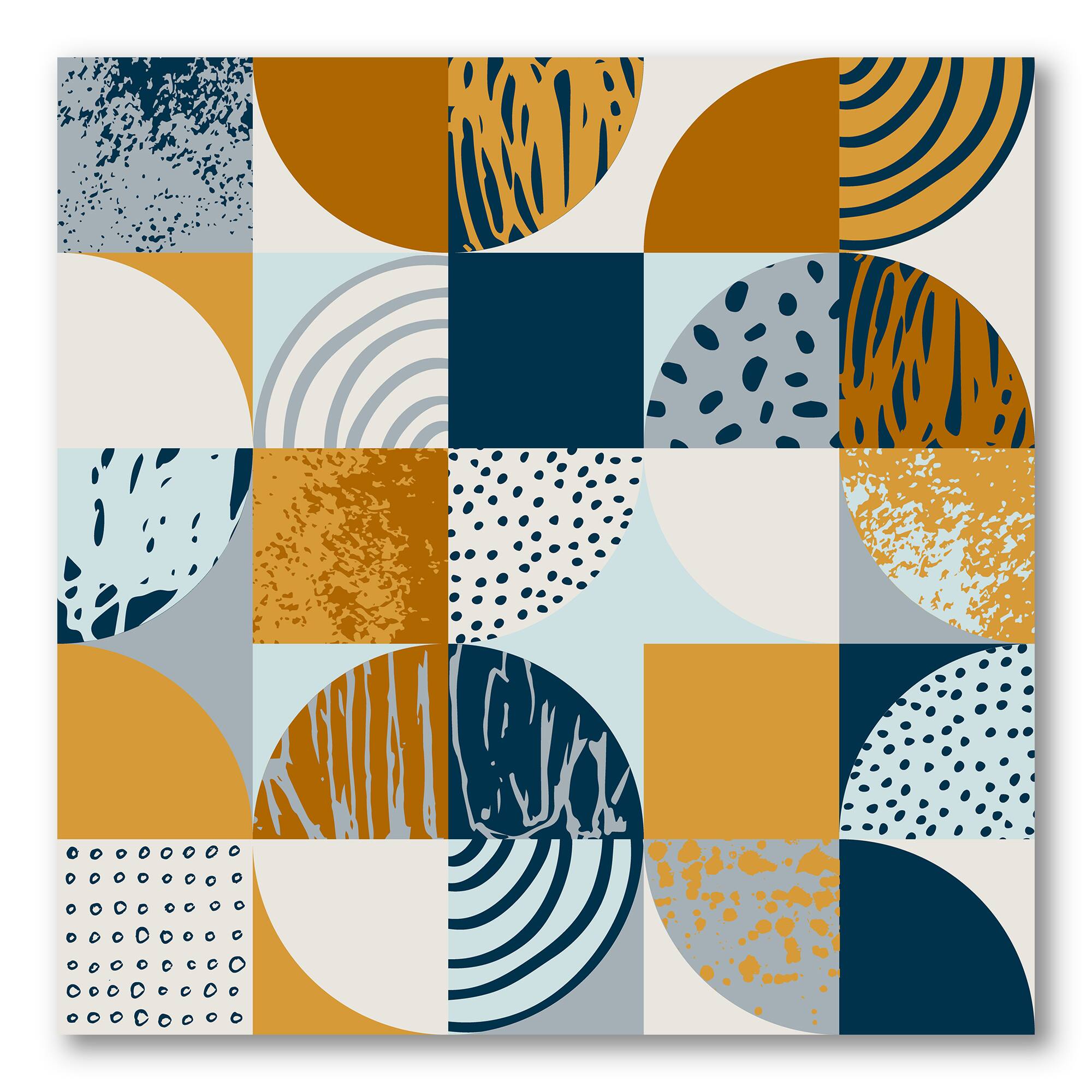 Designart - Retro Semicircles Circles and Squares